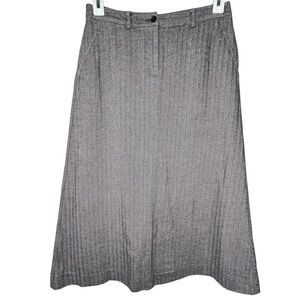 LL Bean Black White Herringbone Classic Fit Straight Maxi Skirt Sz 6 Equestrian